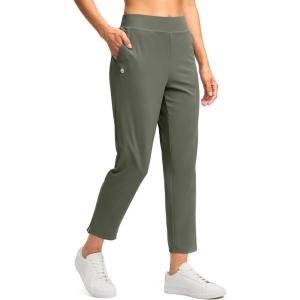 imageG Gradual Womens Pants Ankle 78 Golf Pants 3 Pockets Stretchy Petite Travel Pants Inner Drawstring for Work Business CasualGrey Sage