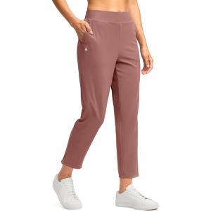 imageG Gradual Womens Pants Ankle 78 Golf Pants 3 Pockets Stretchy Petite Travel Pants Inner Drawstring for Work Business CasualMauve Pink