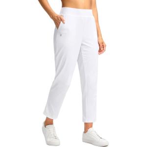 imageG Gradual Womens Pants Ankle 78 Golf Pants 3 Pockets Stretchy Petite Travel Pants Inner Drawstring for Work Business CasualWhite
