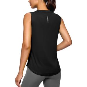imageG Gradual Womens Workout Tank Tops Lightweight Sleeveless High Neck Athletic Shirts for Running Gym Tennis PickleballBlack