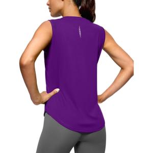 imageG Gradual Womens Workout Tank Tops Lightweight Sleeveless High Neck Athletic Shirts for Running Gym Tennis PickleballDark Purple