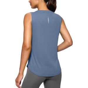 imageG Gradual Womens Workout Tank Tops Lightweight Sleeveless High Neck Athletic Shirts for Running Gym Tennis PickleballDusty Blue