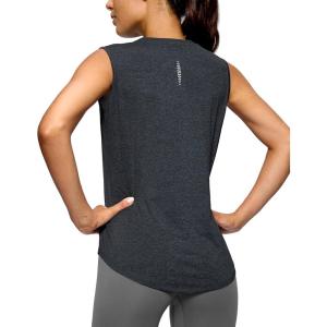 imageG Gradual Womens Workout Tank Tops Lightweight Sleeveless High Neck Athletic Shirts for Running Gym Tennis PickleballHeather Black