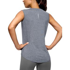 imageG Gradual Womens Workout Tank Tops Lightweight Sleeveless High Neck Athletic Shirts for Running Gym Tennis PickleballHeather Charcoal Grey