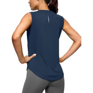 imageG Gradual Womens Workout Tank Tops Lightweight Sleeveless High Neck Athletic Shirts for Running Gym Tennis PickleballNavy