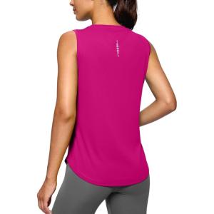 imageG Gradual Womens Workout Tank Tops Lightweight Sleeveless High Neck Athletic Shirts for Running Gym Tennis PickleballRose Red