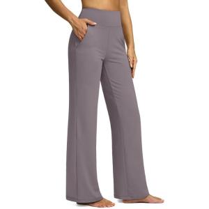 imageG Gradual Yoga Pants Women Wide Leg Dress Pants with Pockets High Waist Stretch PetiteRegularTall Casual Sweatpants WomenTaupe