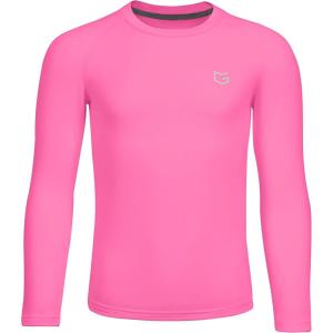 imageG Gradual Youth Boys Compression Thermal Shirt Long Sleeve Fleece Undershirt for Boy Football Baseball Soccer Base LayerHot Pink