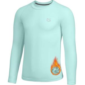 imageG Gradual Youth Boys Compression Thermal Shirt Long Sleeve Fleece Undershirt for Boy Football Baseball Soccer Base LayerMint Green