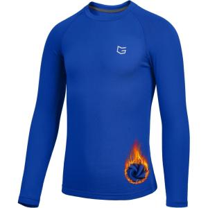imageG Gradual Youth Boys Compression Thermal Shirt Long Sleeve Fleece Undershirt for Boy Football Baseball Soccer Base LayerRoyal Blue
