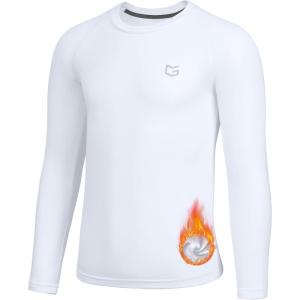 imageG Gradual Youth Boys Compression Thermal Shirt Long Sleeve Fleece Undershirt for Boy Football Baseball Soccer Base LayerWhite