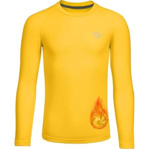 imageG Gradual Youth Boys Compression Thermal Shirt Long Sleeve Fleece Undershirt for Boy Football Baseball Soccer Base LayerYellow