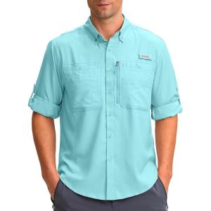imageMens Long Sleeve Sun Protection Fishing Shirt with Zipper Pockets UPF 50 Lightweight Cool Sun Shirts for Men Hiking OutdoorGulf Stream