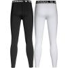 imageG Gradual Boys Compression Pants Youth Thermal Base Layer Fleece Tights Sports Basketball Leggings for Boys2 Pack BlackWhite