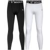 imageG Gradual Boys Compression Pants Youth Thermal Base Layer Fleece Tights Sports Basketball Leggings for Boys2 Pack BlackWhite
