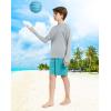 imageG Gradual Boys Rash Guard UPF 50 Sun Protection Shirt Quick Dry Long Sleeve Swim Shirts Lightweight SPF Youth Fishing ShirtLight Grey
