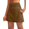 imageG Gradual Golf Skorts Skirts for Women with 5 Pockets Womens High Waisted Lightweight Athletic Skirt for Tennis RunningBrown