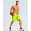 imageG Gradual Mens Gym Shorts wtih Zipper Pocket 9quot Athletic Basketball Mesh Shorts for Men Workout Quick Dry LightiweightHighlight Yellow