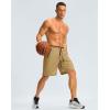 imageG Gradual Mens Gym Shorts wtih Zipper Pocket 9quot Athletic Basketball Mesh Shorts for Men Workout Quick Dry LightiweightLight Khaki