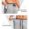 imageG Gradual Mens Gym Shorts wtih Zipper Pocket 9quot Athletic Basketball Mesh Shorts for Men Workout Quick Dry LightiweightRhino Grey