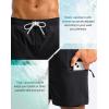 imageG Gradual Mens Swim Trunks with Compression Liner 5 inch Inseam Quick Dry Bathing Suits with Zipper PocketNo Thigh ChafingBlack