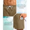imageG Gradual Mens Swim Trunks with Compression Liner 5 inch Inseam Quick Dry Bathing Suits with Zipper PocketNo Thigh ChafingDark Khaki