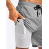 imageG Gradual Mens Swim Trunks with Compression Liner 5 inch Inseam Quick Dry Bathing Suits with Zipper PocketNo Thigh ChafingLight Grey