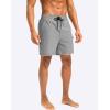 imageG Gradual Mens Swim Trunks with Compression Liner 5 inch Inseam Quick Dry Bathing Suits with Zipper PocketNo Thigh ChafingLight Grey