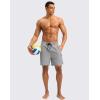 imageG Gradual Mens Swim Trunks with Compression Liner 5 inch Inseam Quick Dry Bathing Suits with Zipper PocketNo Thigh ChafingLight Grey