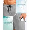 imageG Gradual Mens Swim Trunks with Compression Liner 5 inch Inseam Quick Dry Bathing Suits with Zipper PocketNo Thigh ChafingLight Grey