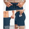 imageG Gradual Mens Swimsuit Trunks with Zipper Pockets Quick Dry Swimwear Bathing Suit Swim Briefs Board Shorts for MenDark Blue