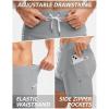 imageG Gradual Mens Swimsuit Trunks with Zipper Pockets Quick Dry Swimwear Bathing Suit Swim Briefs Board Shorts for MenLight Grey