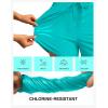 imageG Gradual Womens 4 High Waisted Swim Board Shorts Quick Dry Swimming Bathing Suit Bottoms for Women with Pockets LinerCyan