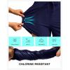 imageG Gradual Womens 4 High Waisted Swim Board Shorts Quick Dry Swimming Bathing Suit Bottoms for Women with Pockets LinerDark Blue