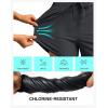 imageG Gradual Womens 4 High Waisted Swim Board Shorts Quick Dry Swimming Bathing Suit Bottoms for Women with Pockets LinerDark Grey
