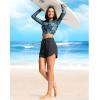 imageG Gradual Womens 4 High Waisted Swim Board Shorts Quick Dry Swimming Bathing Suit Bottoms for Women with Pockets LinerDark Grey
