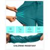 imageG Gradual Womens 4 High Waisted Swim Board Shorts Quick Dry Swimming Bathing Suit Bottoms for Women with Pockets LinerLake Blue