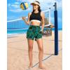 imageG Gradual Womens 4 High Waisted Swim Board Shorts Quick Dry Swimming Bathing Suit Bottoms for Women with Pockets LinerLeaf