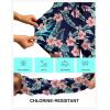 imageG Gradual Womens 4 High Waisted Swim Board Shorts Quick Dry Swimming Bathing Suit Bottoms for Women with Pockets LinerNavy Flower