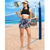 imageG Gradual Womens 4 High Waisted Swim Board Shorts Quick Dry Swimming Bathing Suit Bottoms for Women with Pockets LinerNavy Flower