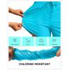 imageG Gradual Womens 4 High Waisted Swim Board Shorts Quick Dry Swimming Bathing Suit Bottoms for Women with Pockets LinerSky Blue