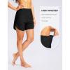 imageG Gradual Womens 5quot High Waisted Swim Board Shorts Quick Dry UPF 50 Swimming Beach Shorts for Women with Liner PocketsBlack