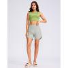 imageG Gradual Womens 5quot High Waisted Swim Board Shorts Quick Dry UPF 50 Swimming Beach Shorts for Women with Liner PocketsBright Grey