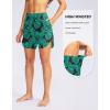 imageG Gradual Womens 5quot High Waisted Swim Board Shorts Quick Dry UPF 50 Swimming Beach Shorts for Women with Liner PocketsLeaf
