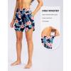imageG Gradual Womens 5quot High Waisted Swim Board Shorts Quick Dry UPF 50 Swimming Beach Shorts for Women with Liner PocketsNavy Flower