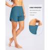 imageG Gradual Womens 5quot High Waisted Swim Board Shorts Quick Dry UPF 50 Swimming Beach Shorts for Women with Liner PocketsPetrol Blue