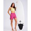 imageG Gradual Womens 5quot High Waisted Swim Board Shorts Quick Dry UPF 50 Swimming Beach Shorts for Women with Liner PocketsRosy