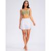 imageG Gradual Womens 5quot High Waisted Swim Board Shorts Quick Dry UPF 50 Swimming Beach Shorts for Women with Liner PocketsWhite