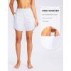 imageG Gradual Womens 5quot High Waisted Swim Board Shorts Quick Dry UPF 50 Swimming Beach Shorts for Women with Liner PocketsWhite