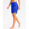 imageG Gradual Womens 7quot High Waisted Swim Board Shorts with Pockets Quick Dry Beach Swimming Shorts for Women with LinerBlue